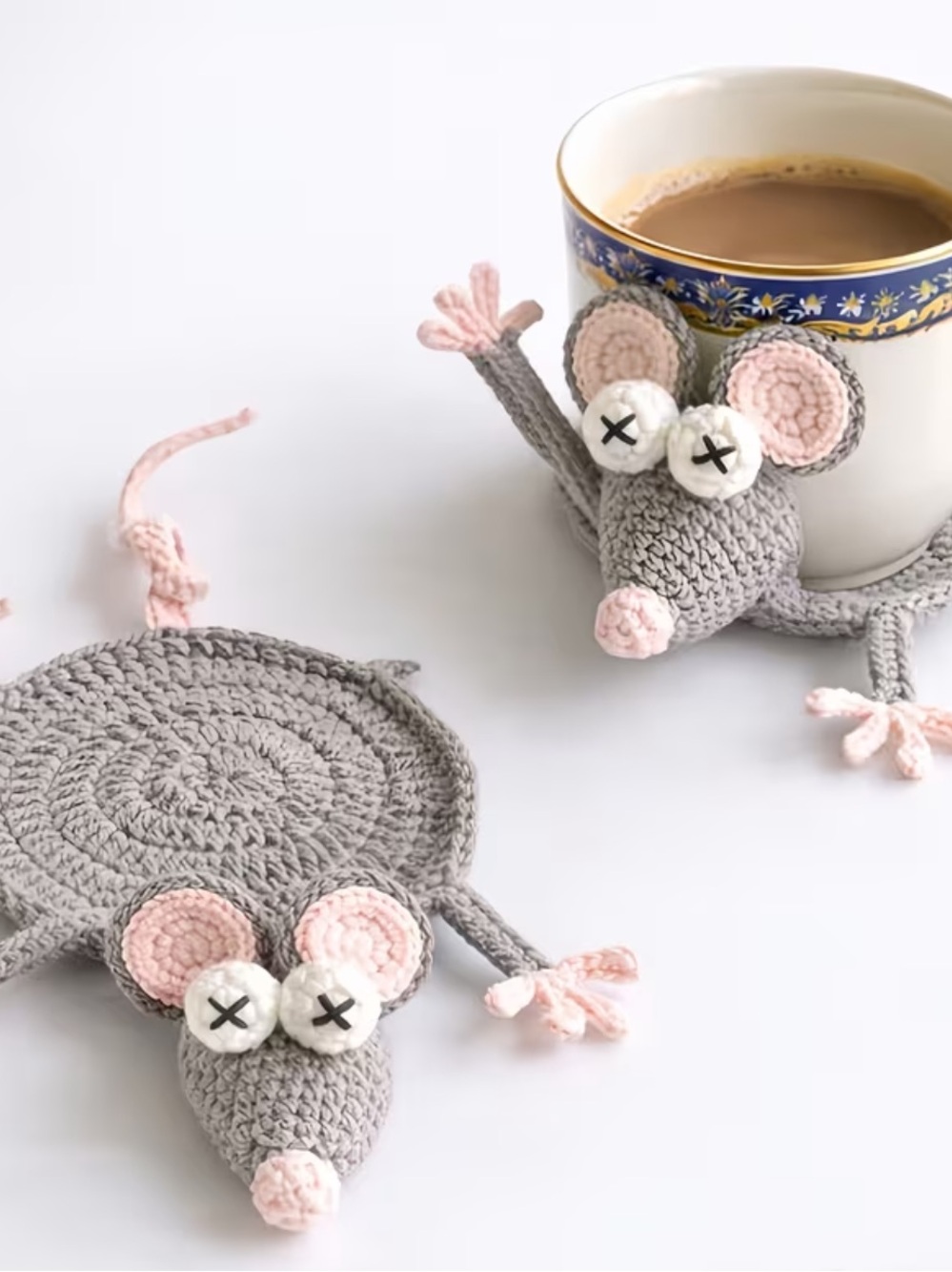 Crochet Mouse Rat Coaster – Cute & Slightly Unhinged